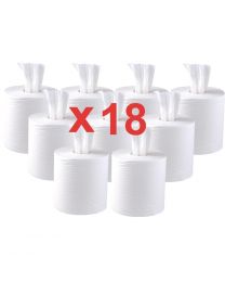 Jantex centrefeed 2-laags handdoekrollen wit 120m (18 stuks)