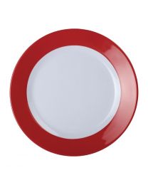 Kristallon Gala melamine borden met rode rand 19,5cm